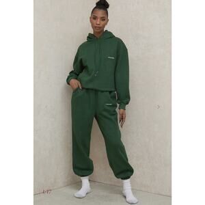 House Of CB Sky Green Fleece Back Jogging Trousers Sweatpants Travel Lounge S